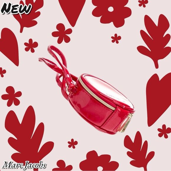 New NWOT Marc Jacobs Red Patent Leather Crossbody Bag Coin Purse - Picture 3 of 7